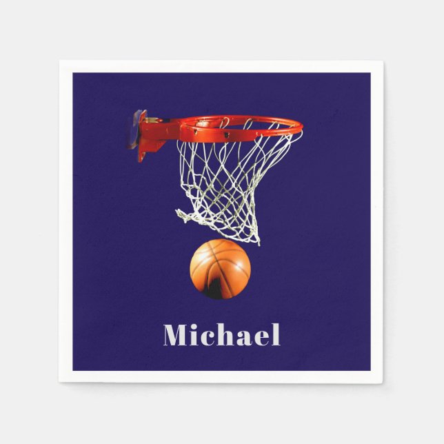 Basketball Replace with Your Name Napkin (Front)
