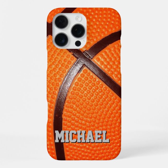 Basketball Replace with Your Name Text iPhone Case (Back)