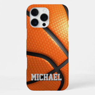 Basketball Replace with Your Name Text iPhone 16 Pro Max Case