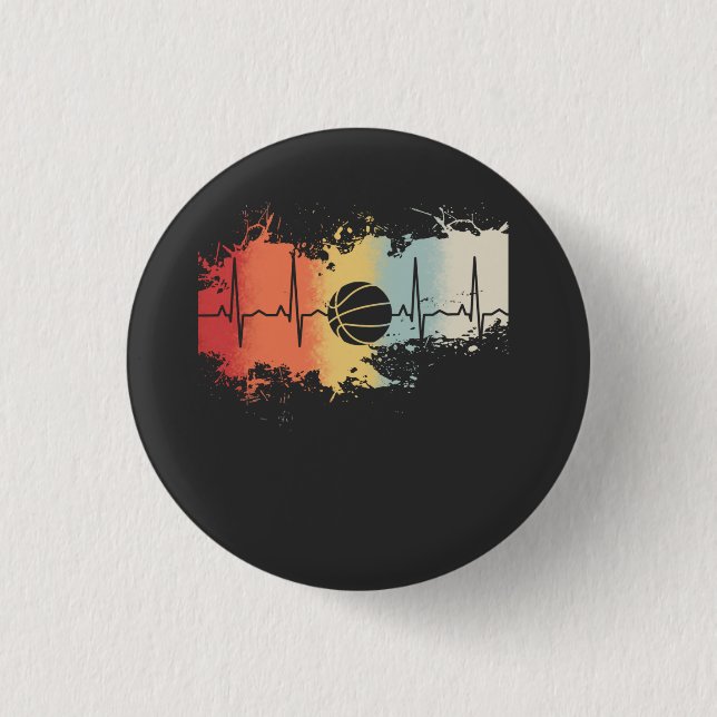 Basketball Retro Vintage 3 Cm Round Badge (Front)