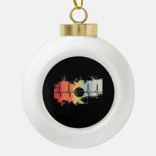 Basketball Retro Vintage Ceramic Ball Christmas Ornament