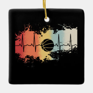 Basketball Retro Vintage Ceramic Ornament