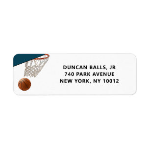 Basketball Return Address Label