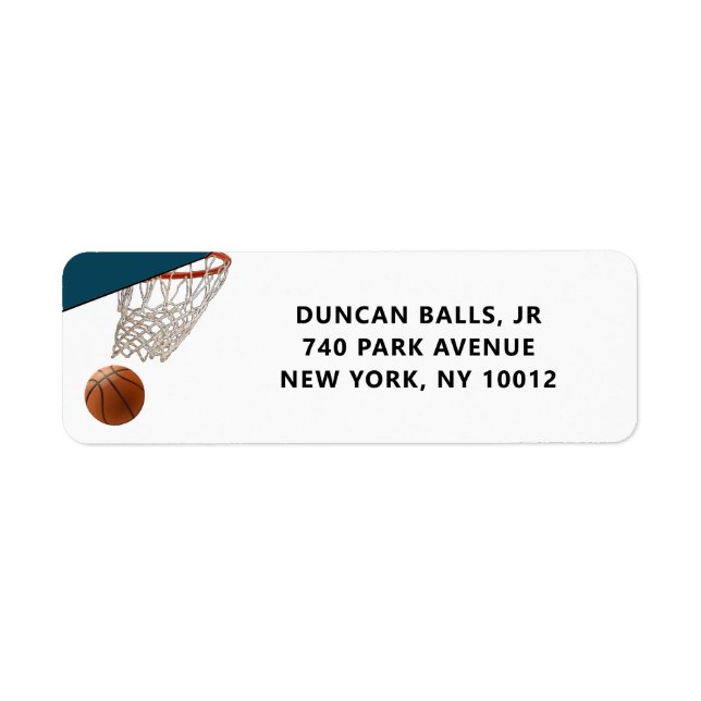 Basketball Return Address Label (Front)