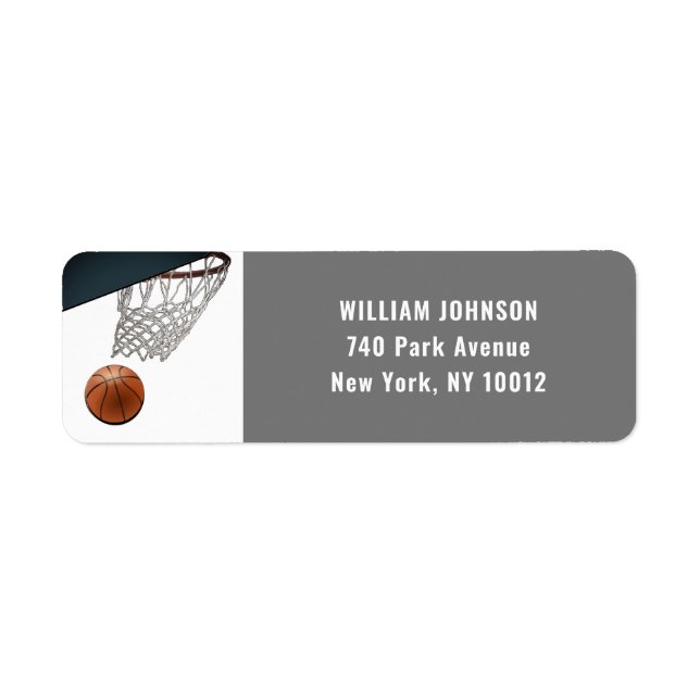 Basketball Return Address Label (Front)