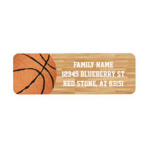 Basketball Return Address Label