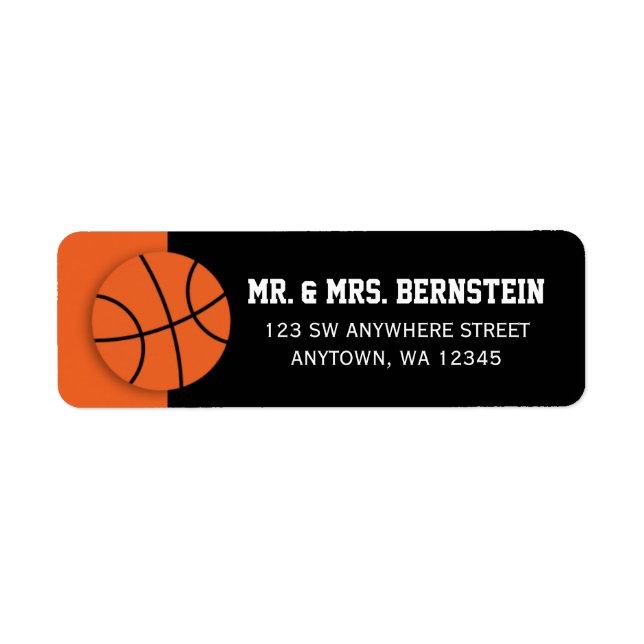 Basketball Return Address Label (Front)
