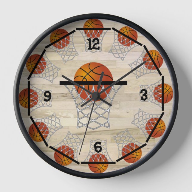 Basketball Round Wall Clock (Front)