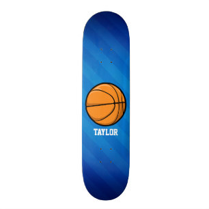 Basketball; Royal Blue Stripes Skateboard