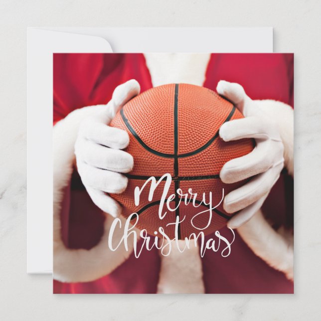 Basketball Santa Claus is playing with Christmas   Card (Front)