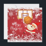 Basketball Santa Claus is playing with Christmas   Card<br><div class="desc">Basketball Santa Claus is playing with Christmas Postcard</div>