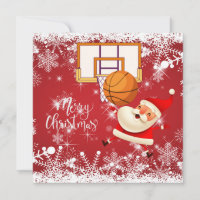 Basketball Santa Claus is playing with Christmas  