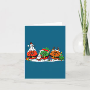 Basketball Santa Elf Snowman Christmas Christmas Card