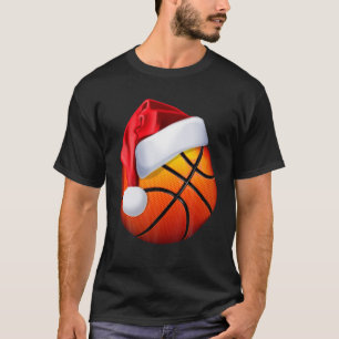 Basketball Santa Hat Christmas Funny Sport Lovers T-Shirt