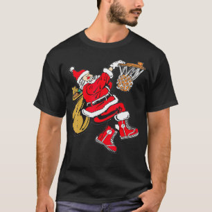 Basketball Santa Slam Dunk Santa Christmas T-Shirt