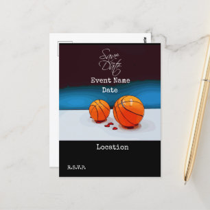Basketball Save the Date for Party Invitation Postcard
