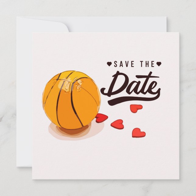 Basketball Save the Date Wedding Invitation  (Front)