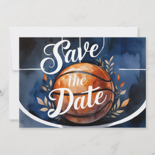 Basketball Save the date with basketball on court Invitation