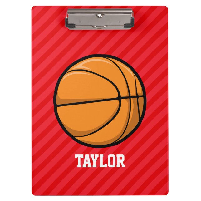 Basketball; Scarlet Red Stripes Clipboard (Front)