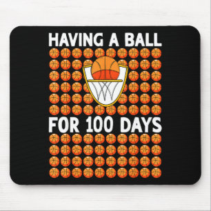 Basketball School Days 100 Day School 100th Laugh Mouse Pad