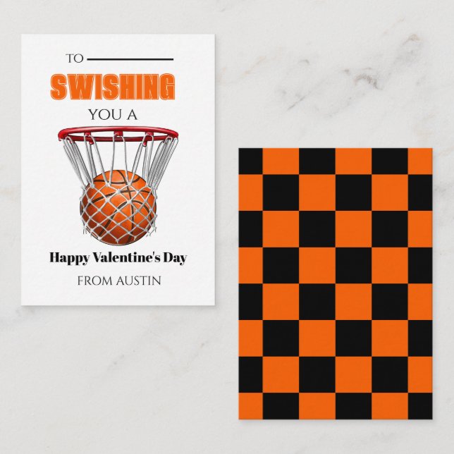 Basketball School Valentine Card (Front/Back)