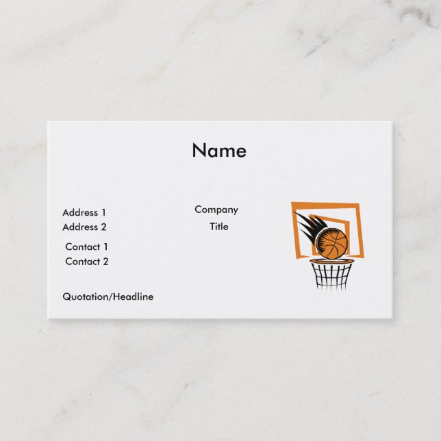 basketball score graphic business card (Front)