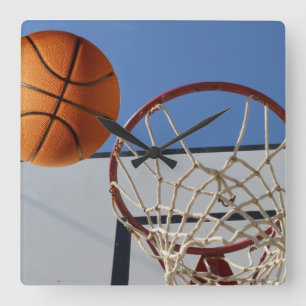 Basketball Scoring Points, Square Wall Clock