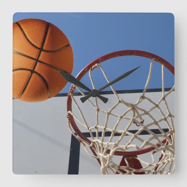 Basketball Scoring Points, Square Wall Clock (Front)