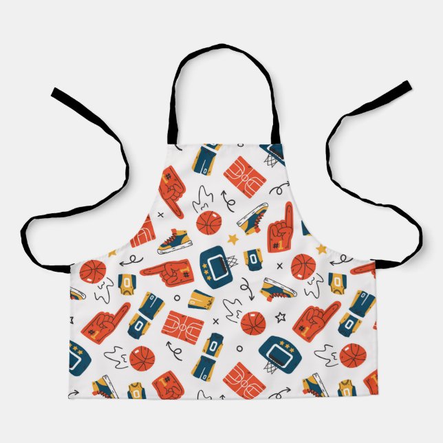 Basketball Seamless Pattern Apron (Front)