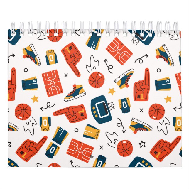 Basketball Seamless Pattern Calendar (Cover)