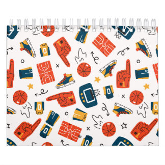 Basketball Seamless Pattern Calendar