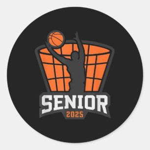 Basketball Senior 2025 Teams Family Matching Outfi Classic Round Sticker