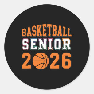Basketball Senior 2026 Graduation Classic Round Sticker