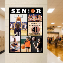 Basketball Senior Graduation 6 Photo Collage