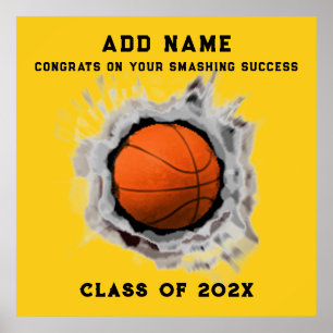 Basketball Seniors Graduation Congrats Poster