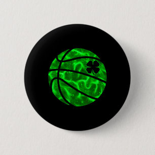 Basketball Shamrock Lucky Clover Irish St Patrick' 6 Cm Round Badge