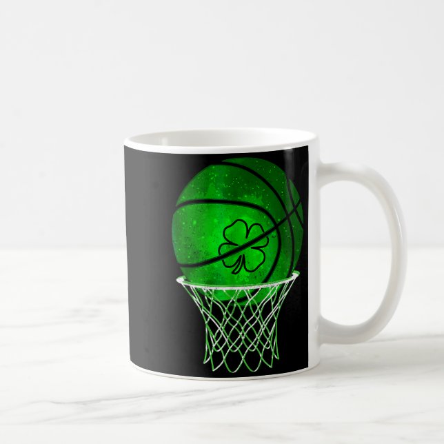 Basketball Shamrock Lucky Clover Irish St Patrick' Coffee Mug (Right)