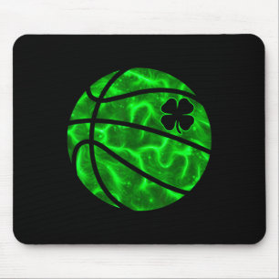Basketball Shamrock Lucky Clover Irish St Patrick' Mouse Pad