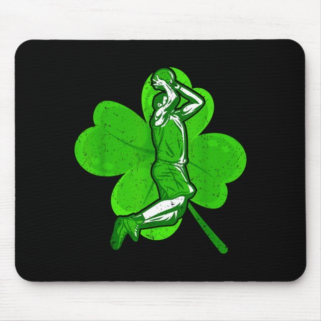 Basketball Shamrock St Patrick's Day Srt Lover Boy Mouse Pad (Front)