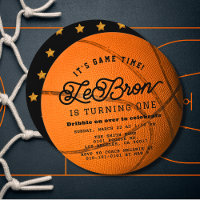 Basketball Shape Boy's 1st Birthday Circle