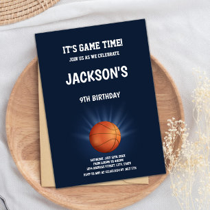 Basketball Shine Birthday Invitations