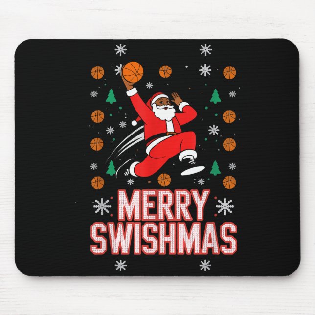 Basketball Shirt Boys Christmas Pyjamas Merry Swis Mouse Pad (Front)