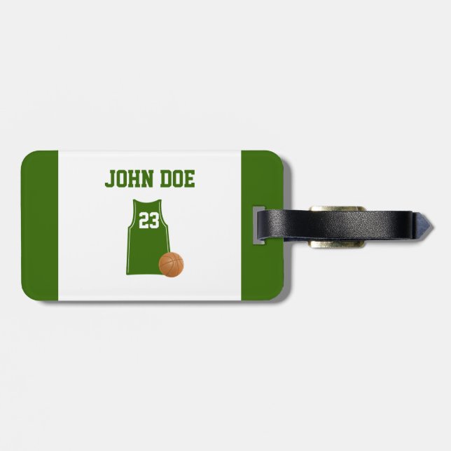 Basketball Shirt With Basketball Luggage Tag (Back Horizontal)