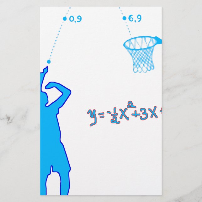 Basketball Shot and Quadratic equation Stationery (Front)