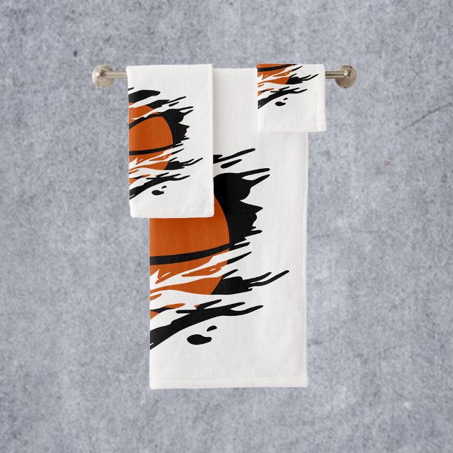 Basketball Shredded Illustration Bath Towel Set (Creator Uploaded)