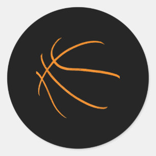 Basketball Silhouette Bball Player Coach Sports Ba Classic Round Sticker