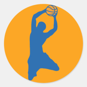 basketball silhouette classic round sticker