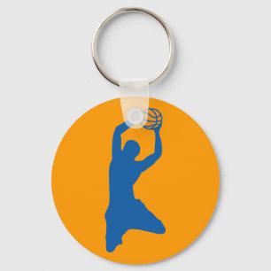 basketball silhouette key ring