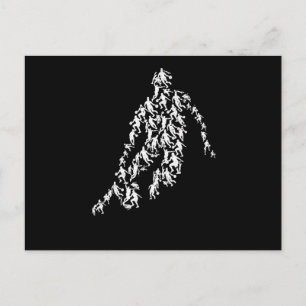 Basketball silhouette sport ball player fan team postcard