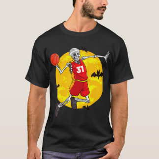 Basketball Skeleton Funny Halloween Costume Sports T-Shirt